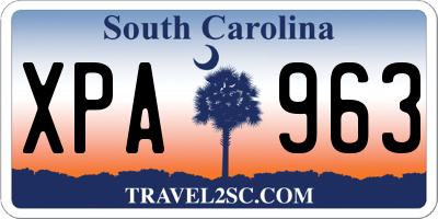 SC license plate XPA963