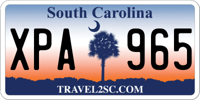 SC license plate XPA965