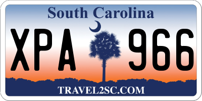 SC license plate XPA966