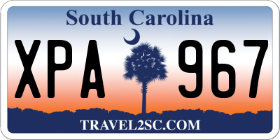 SC license plate XPA967