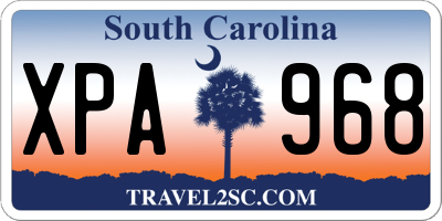 SC license plate XPA968