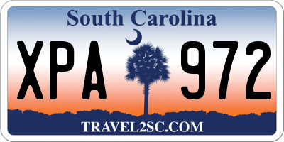 SC license plate XPA972