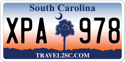 SC license plate XPA978