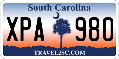 SC license plate XPA980