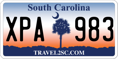 SC license plate XPA983