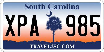 SC license plate XPA985