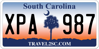 SC license plate XPA987