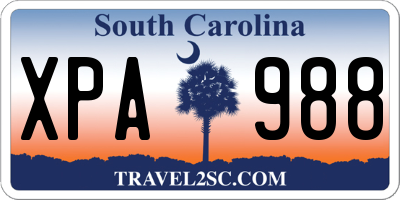 SC license plate XPA988