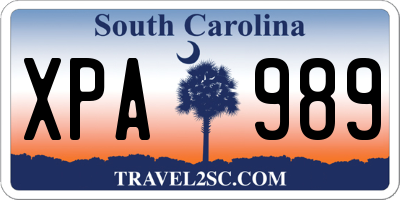 SC license plate XPA989