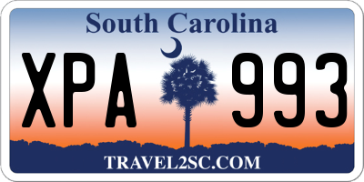 SC license plate XPA993