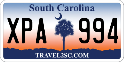 SC license plate XPA994