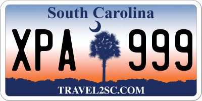 SC license plate XPA999