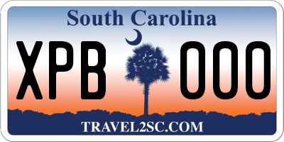 SC license plate XPB000