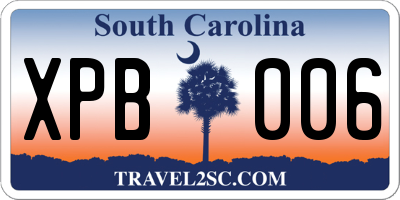 SC license plate XPB006