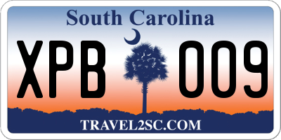 SC license plate XPB009