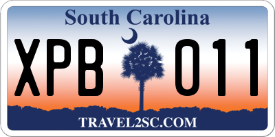 SC license plate XPB011