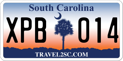 SC license plate XPB014