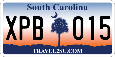 SC license plate XPB015