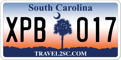 SC license plate XPB017