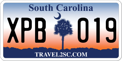 SC license plate XPB019