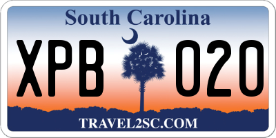 SC license plate XPB020