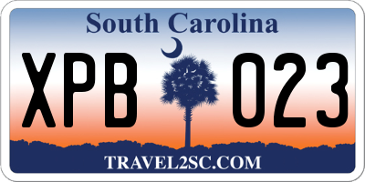 SC license plate XPB023