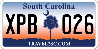 SC license plate XPB026