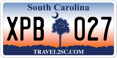 SC license plate XPB027