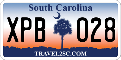 SC license plate XPB028