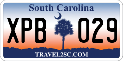 SC license plate XPB029