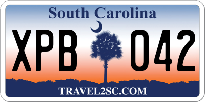 SC license plate XPB042