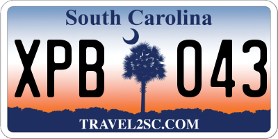SC license plate XPB043
