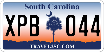 SC license plate XPB044