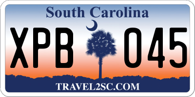 SC license plate XPB045