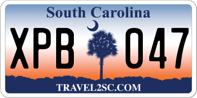 SC license plate XPB047