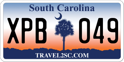 SC license plate XPB049