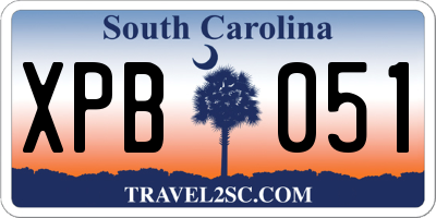 SC license plate XPB051