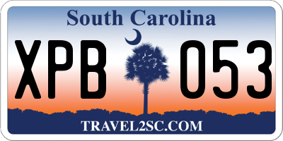 SC license plate XPB053