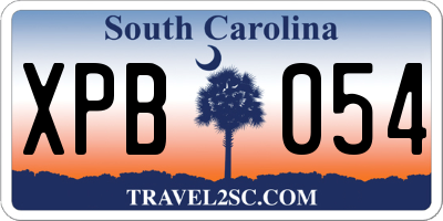 SC license plate XPB054