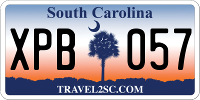 SC license plate XPB057