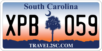SC license plate XPB059