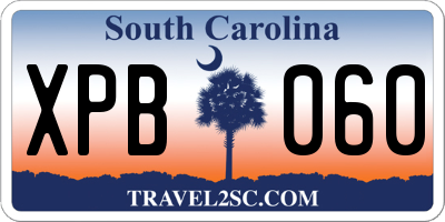 SC license plate XPB060