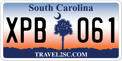 SC license plate XPB061
