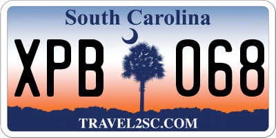 SC license plate XPB068