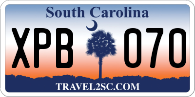 SC license plate XPB070