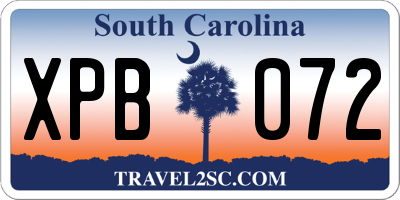 SC license plate XPB072