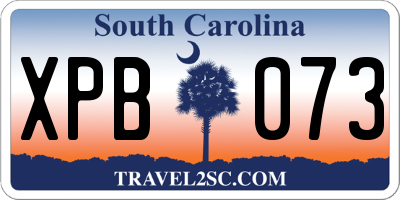 SC license plate XPB073