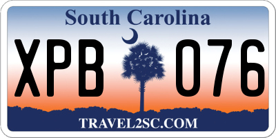SC license plate XPB076