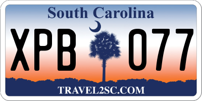 SC license plate XPB077