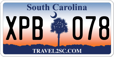 SC license plate XPB078